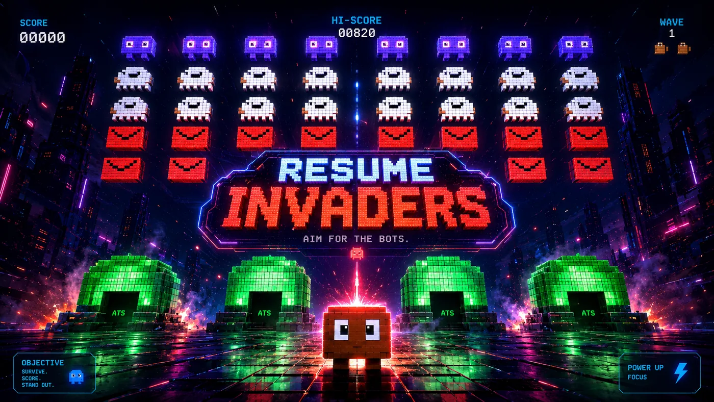 Play Resume Invaders. The rejection pile marches down. ATS firewalls eat your resumes. Catch Orby's warm intro to skip the line, and outlast the inbox.
